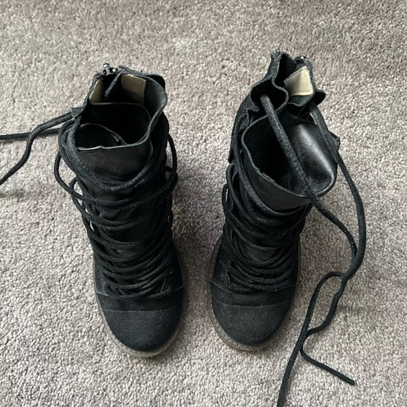 Farylrobin x Free People Lucas Bootie Shoe Womens Size 7 Black Suede Lace Up GUC - Picture 2 of 9